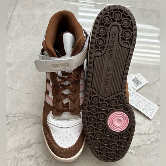 Adidas Forum Mid Men's Shoes Size 12 ‘chocolate to my strawberry' GY6802 Rare - Picture 11 of 12